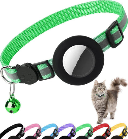 Airtag Katzenhalsband mit Glöckchen und Reflektor