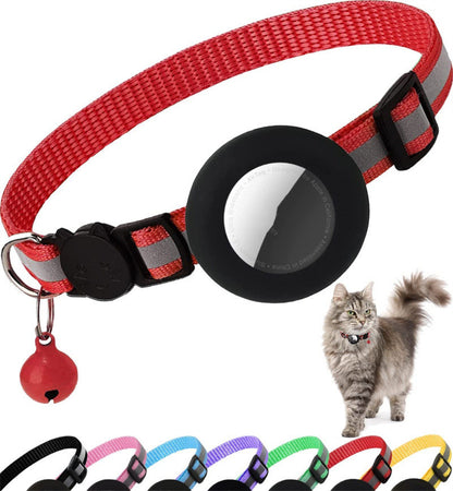 Airtag Katzenhalsband mit Glöckchen und Reflektor