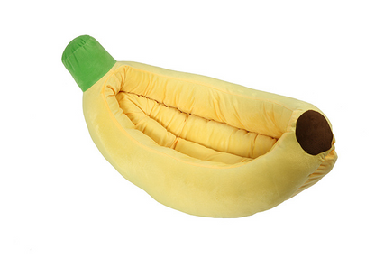 Total Banane, das kuschlige Hundebettchen in Bananenform